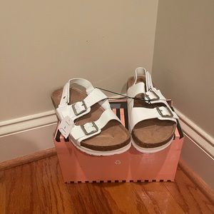White size 8 Sandals with adjustable straps (NWT)